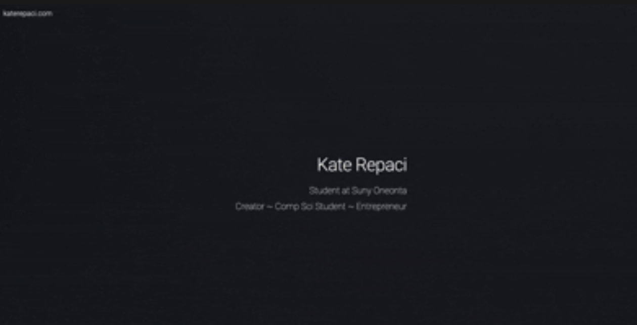 Website page that says Kate Repaci.